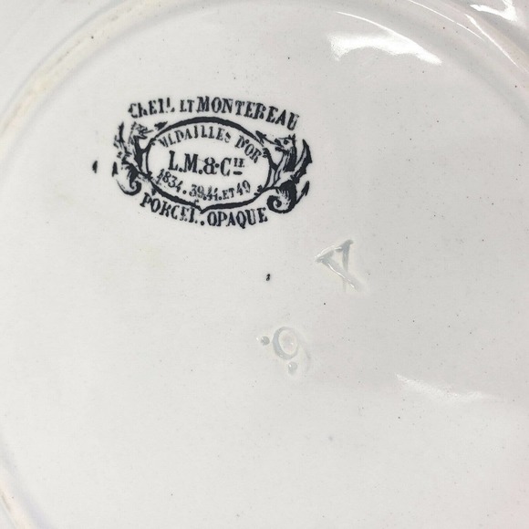 French CREIL & MONTEREAU Transferware Plate - Picture 4 of 6